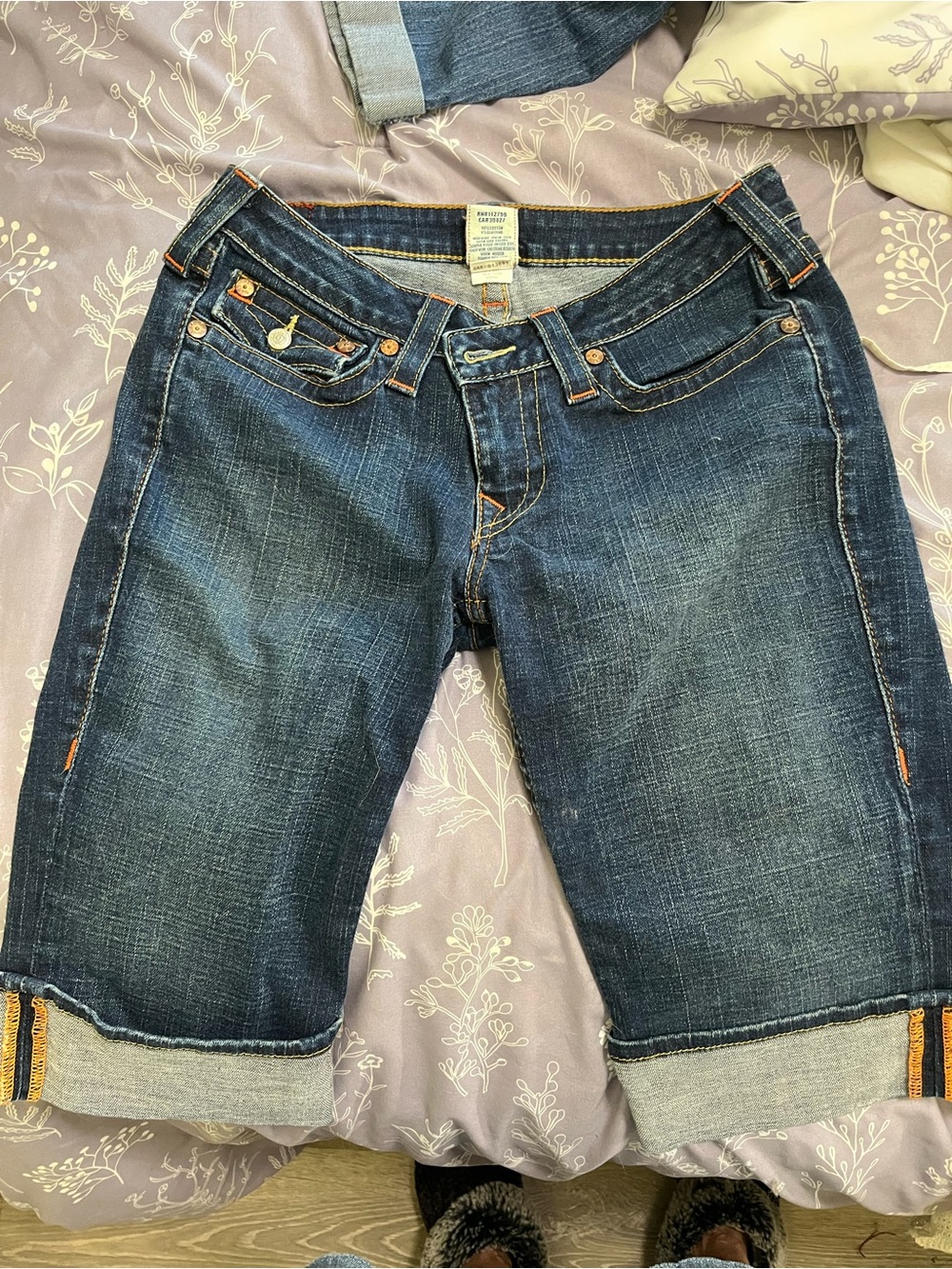 True Religion Dark Indigo Denim Bermuda Shorts